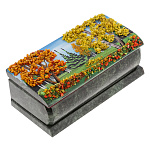 0026822/1077  ШКАТУЛКА Змеевик, каменная крошка145*75*75 мм