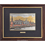 /30*40см Офорт цветной "Вид на набережную Кремля" 