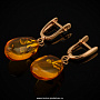 Серьги с янтарем (золото 585*) 3,42 гр., фотография 2. Интернет-магазин ЛАВКА ПОДАРКОВ