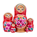 Матрешка "Цветы" 5 мест