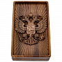 Домино в резной дубовой шкатулке "Герб РФ", фотография 4. Интернет-магазин ЛАВКА ПОДАРКОВ