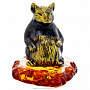 Статуэтка с янтарем "Мышь пузатый крыс" (коньячный)	, фотография 1. Интернет-магазин ЛАВКА ПОДАРКОВ