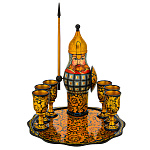 Питейный набор на 6 персон "Богатырь". Хохлома