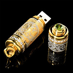 0036219/16ГГ Златоуст ФЛЕШКА "ГЕРБ РФ" Фианиты, позолота в П/У