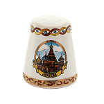 0019566-2,5*3,3см Сувенир НАПЕРСТОК фарфоровый "Виды Москвы"