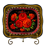 Поднос с авторской росписью 24х20 см