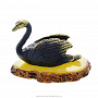 Статуэтка с янтарем "Птица черный лебедь" (белый), фотография 1. Интернет-магазин ЛАВКА ПОДАРКОВ
