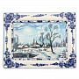 Плакетка настенная "Пейзаж в рамке №17". Гжель, фотография 2. Интернет-магазин ЛАВКА ПОДАРКОВ
