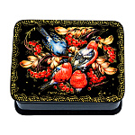 203008/9,5*7,5*3,5см  Шкатулка  ПРИНТ "ПТИЦЫ-РЯБИНА" 