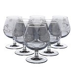   ГХСЗ GD1740 Набор 6 бокалов для бренди, 250 мл "Изящная ветвь дымка" 3