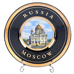 0027700-15см Сувенир ТАРЕЛКА "МОСКВА" настольно/настенная в ассортименте