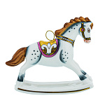 202626 Гжель Статуэтка-подвес "ЛОШАДКА-КАЧАЛКА" золот ,9*7 см