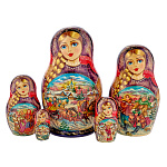 Матрешка "Русская тройка" 5 мест