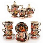 0012635 Хохлома Фарфор СЕРВИЗ  чайный 15 предметов