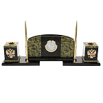 10345/ФР Нат.камень Письменный набор "Ромб" Змеевик 