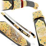  Оружие сувенирное ШАШКА казачья украшенная в пенале 00782