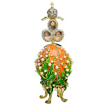 Традиции ФАБЕРЖЕ Сувенир ЯЙЦО пасх.муз."ЛАНДЫШИ" с портретом РС-0576м-02