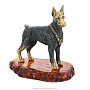 Статуэтка с янтарем "Собака Доберман", фотография 2. Интернет-магазин ЛАВКА ПОДАРКОВ