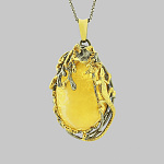 723052/18,13г  Серебро 925* ПОДВЕСКА вст.Янтарь р/п