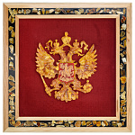Панно янтарное "Герб РФ" 40х40 см