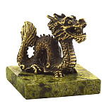 0034534/ФР Бронза Сувенир Статуэтка "Дракон феншуй" Бронза Змеевик 