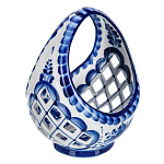 0072898 ГЖЕЛЬ Конфетница Корзина Ажурная с высок ручкой в коб 13*12*17 см