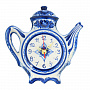 Часы настенные "Чайник". Фарфор Гжель, фотография 3. Интернет-магазин ЛАВКА ПОДАРКОВ