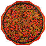 0017820/ВК-45см  Хохлома ПОДНОС С РОСПИСЬЮ д.45см 