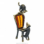 Статуэтка с янтарем "Такса и кот на стуле", фотография 2. Интернет-магазин ЛАВКА ПОДАРКОВ