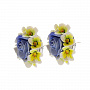 Серьги "Цветы" с фарфоровой лепкой, фотография 1. Интернет-магазин ЛАВКА ПОДАРКОВ