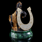 /ФПП Златоуст Подкова 'На счастье" , нефрит, чернение серебра