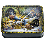 0078256 ШКАТУЛКА с росписью "ГЛУХАРИ" 13*10*3,5 см 