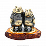 Статуэтка с янтарем "Бегемоты", фотография 2. Интернет-магазин ЛАВКА ПОДАРКОВ