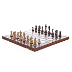 0064629/wi52  ШАХМАТЫ+ШАШКИ+НАРДЫ резные "Торнамент 4"50 с ручкой