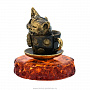 Статуэтка с янтарем "Котик в чашке", фотография 3. Интернет-магазин ЛАВКА ПОДАРКОВ