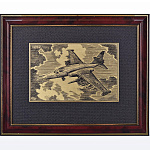 /16*21см Офорт черно-белый  "Военный самолет СУ-39"