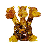 0074115 Янтарь Скульптура ДРАКОН-4 Змей Горыныч в полиэф смоле 