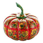 00346361-14,5*15см  Хохлома ШКАТУЛКА "ТЫКВА"  малая  7603