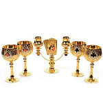 0010388 Златоуст Набор подарочный "Джокер"; подсвечник+4 фужера в ПУ