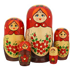 Матрешка "Летние цветы" 5 мест