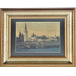 0037772-38*48см КАРТИНА сус.золото МОСКВОРЕЦКАЯ НАБЕРЕЖНАЯ  6855/green (золото желт) короб, през.ДУБ