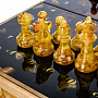 Шахматы с фигурами из янтаря "Классические" 32х32 см, фотография 2. Интернет-магазин ЛАВКА ПОДАРКОВ