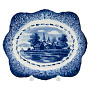 Тарелка сувенирная настенная "Пейзаж". Гжель, фотография 3. Интернет-магазин ЛАВКА ПОДАРКОВ