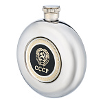 0069311/малая Сувенир ФЛЯГА С СИМВОЛИКОЙ СССР (металл/кожа) 