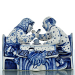 5320 Гжель Скульптура "Курочка Ряба" Авт.Черновы Л.и В.