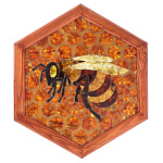 0032334 Янтарь ПАННО мозаичное "ПЧЕЛА" 30*30см  6-угольное