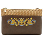 Косметичка "Модница". Коричневая с вышивкой, фотография 2. Интернет-магазин ЛАВКА ПОДАРКОВ