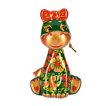 0071907-6,5*10,5*6см ЗЕЛ Хохлома Статуэтка-ПОДВЕС Символ года 2024 "ДРАКОН БАНТ" фарфоровый