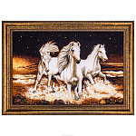 Картина янтарная "Бегущие кони" 40х60 см