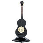 0018917 Нат.Камень Часы "Гитара" обсидиан 13*16*25см Ч-013